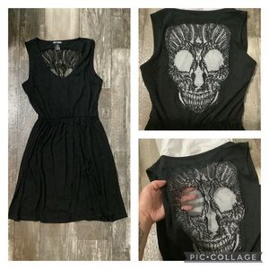 Hot Topic black Mesh Skull Mini Dress size small goth core whimsigoth dress
